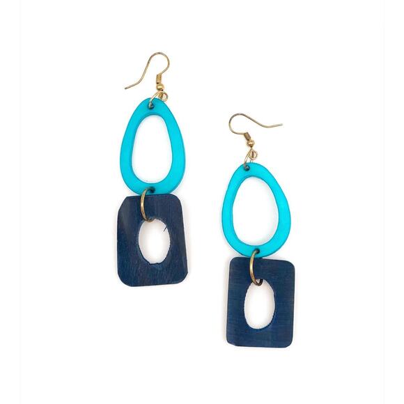 Hoop and Rectangle Fair Trade Earrings - Picture 1 of 1
